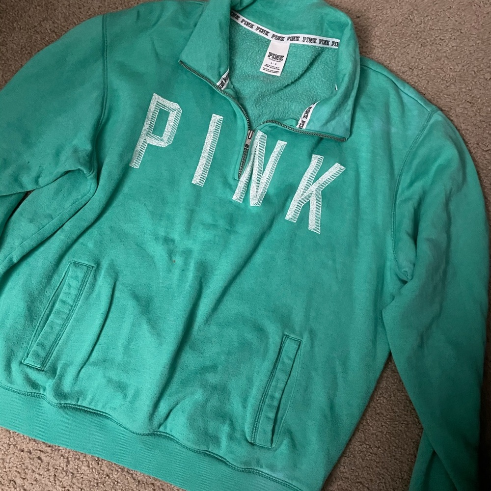 PINK half zip pull over